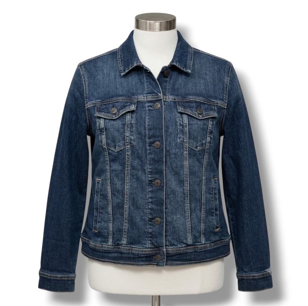 Old Navy Classic Dark Wash Stretch Denim Jacket Women's Size XL / TG
